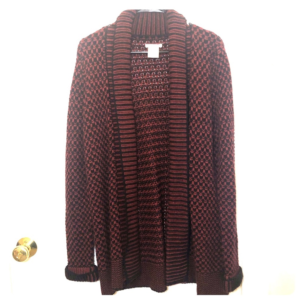 Cute black and red cozy cardigan